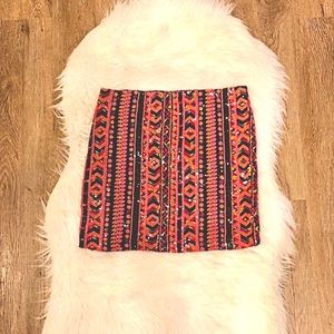 Aztec Print // Sequin Skirt